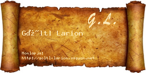 Göltl Larion névjegykártya